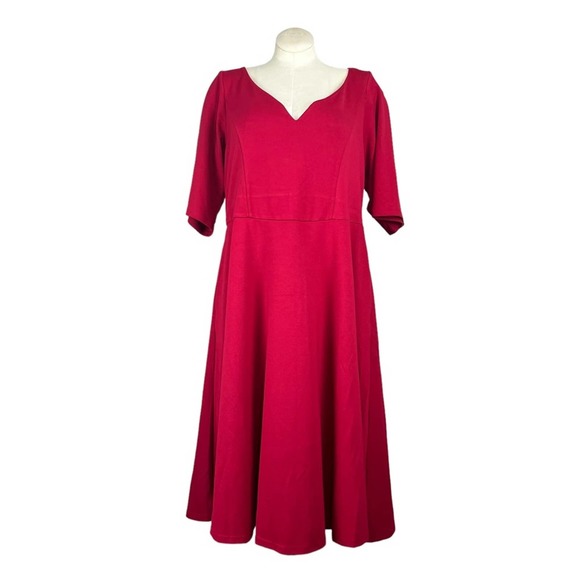 NWT City Chic Red Cute Girl Fit Flare in Cherry Red Dress Plus Size XL (22) - Picture 2 of 5